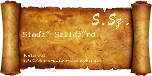Simó Szilárd névjegykártya